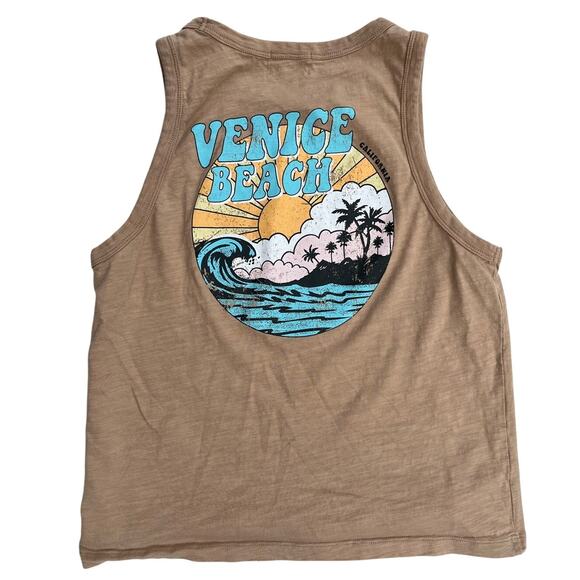Urban Nation Tops - Venice Beach California Cotton Graphic Print Tank Top Womens Medium Beach Surf